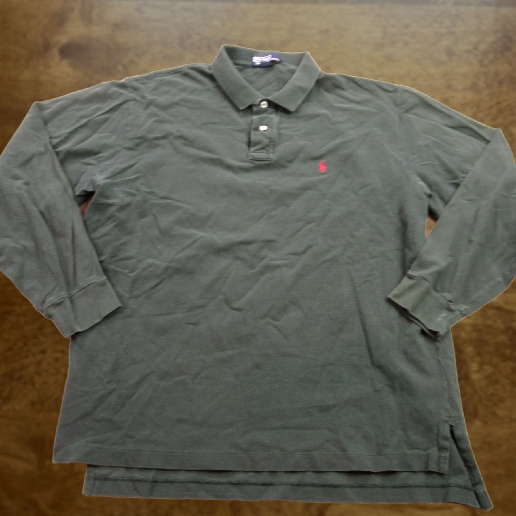 Polo Ralph Lauren Polo Ralph Lauren Shirt Mens XL Collar Pullover Long Sleeve Green Casual Beige 100% Cotton Regular Knit Logo Embroidered Vintage No N/A Size US XL / EU 56 / 4 - 1 Thumbnail