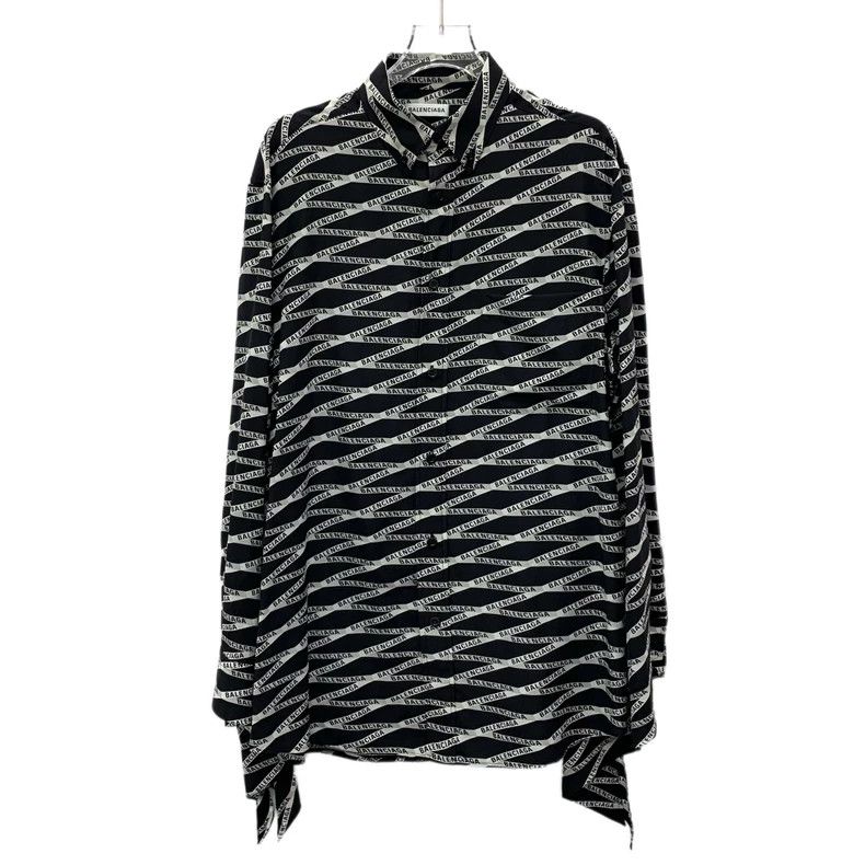 Balenciaga Balenciaga Black Logo Silk Long Sleeve Shirt Size US XXS / EU 40 - 1 Thumbnail