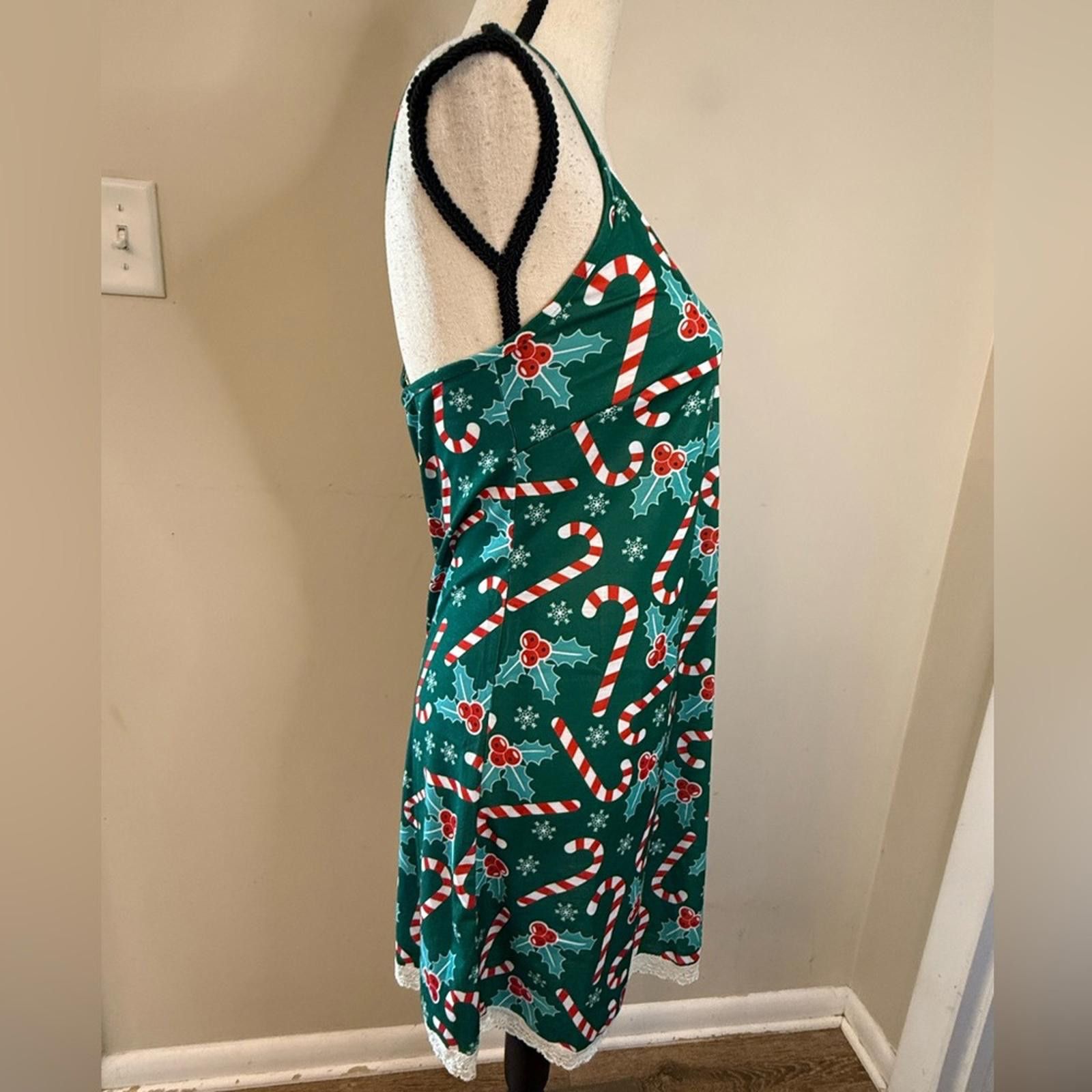Other Breakfast for Dinner Candy Cane Holly Christmas chamise SM Size ONE SIZE - 2 Thumbnail
