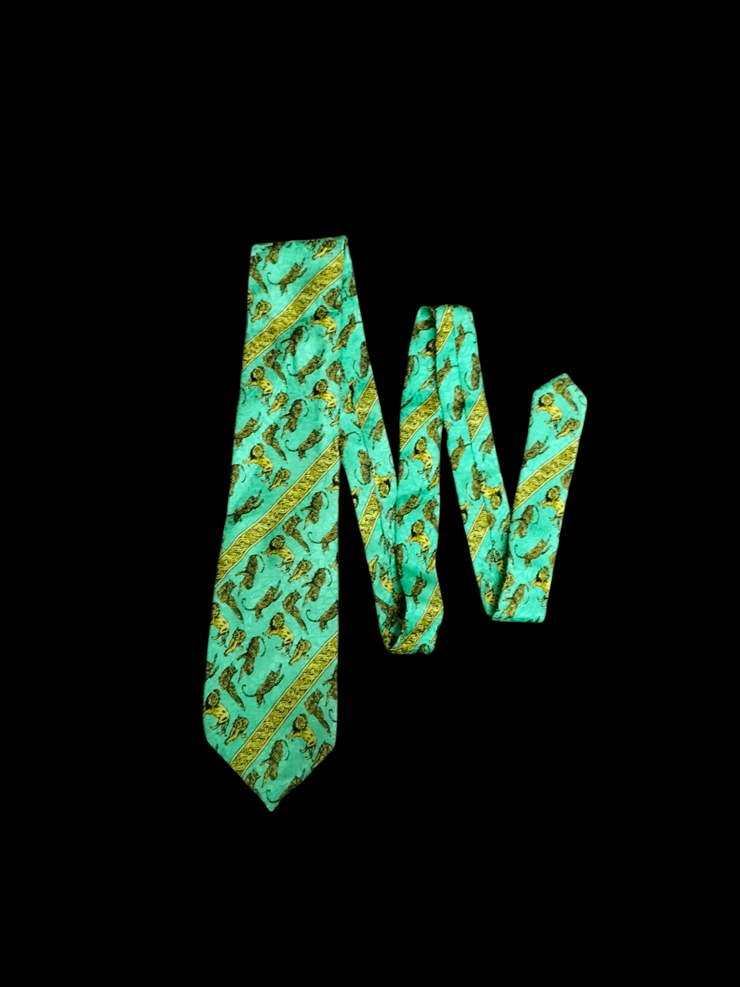Versace Vintage Versace necktie lion, leopard print Size ONE SIZE - 1 Thumbnail