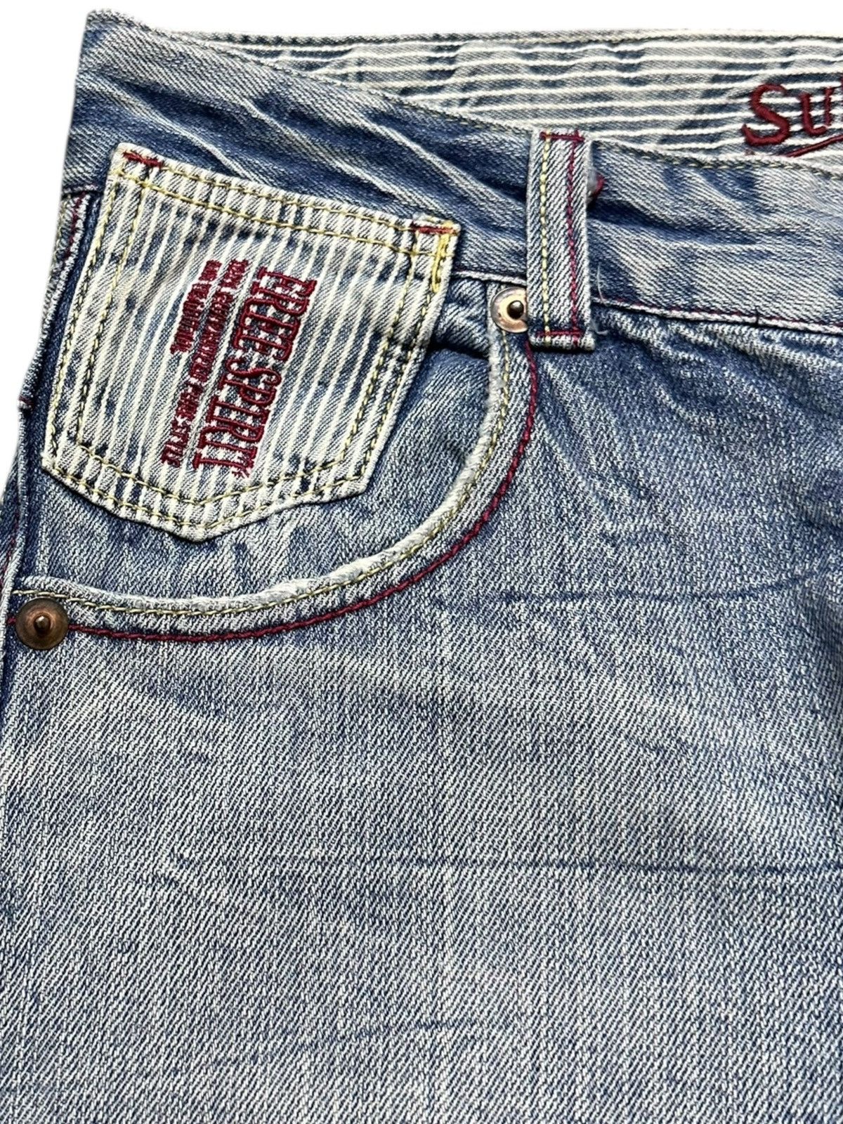 SUNSEA Vintage Sun Lucas Faded Printed Surf Distressed Denim Size US 30 / EU 46 - 4 Thumbnail