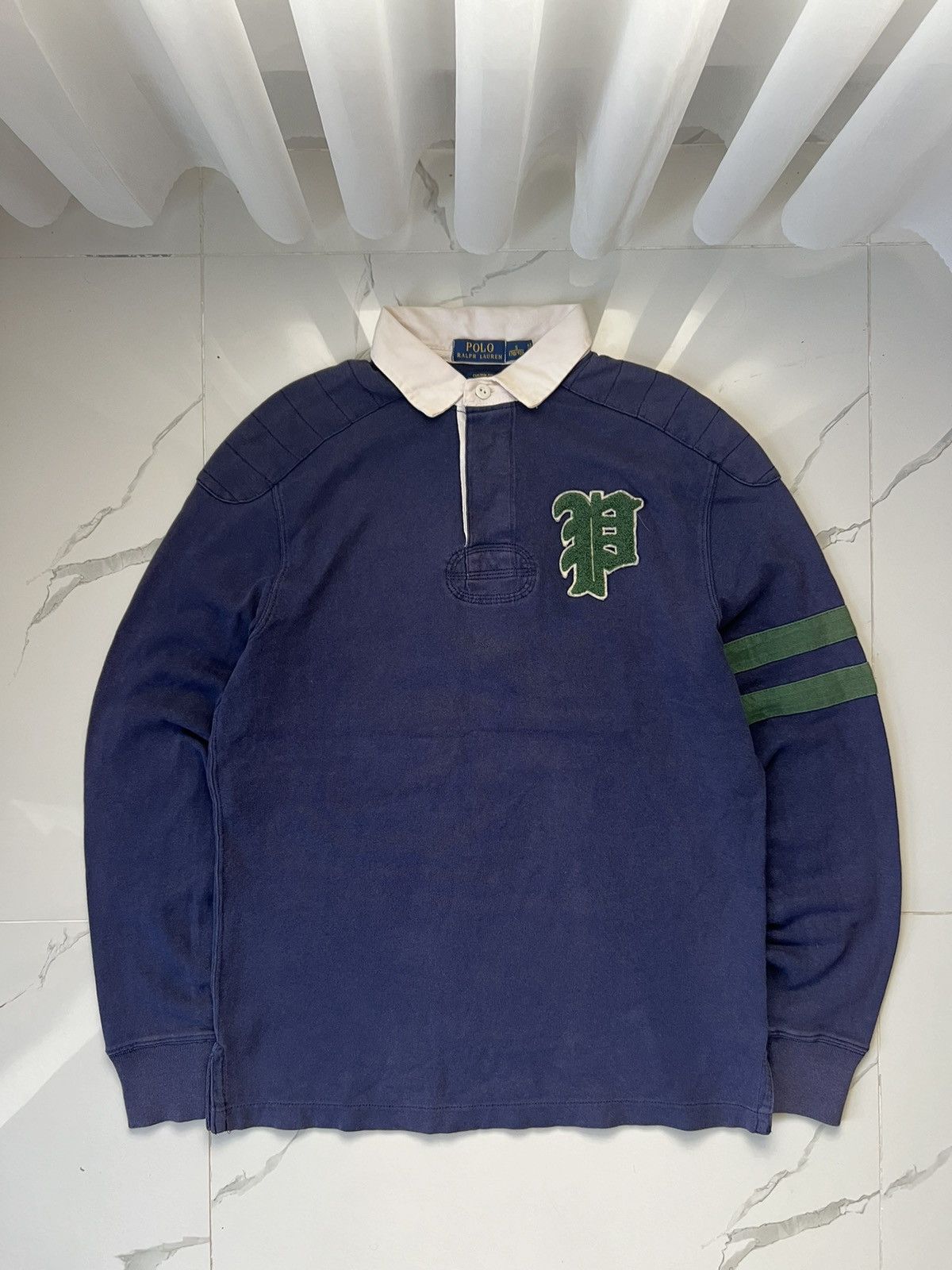 Polo Ralph Lauren 00’s RALPH LAUREN BIG BACK LOGO FADED LONGSLEEVE POLO Size US S / EU 44-46 / 1 - 2 Thumbnail