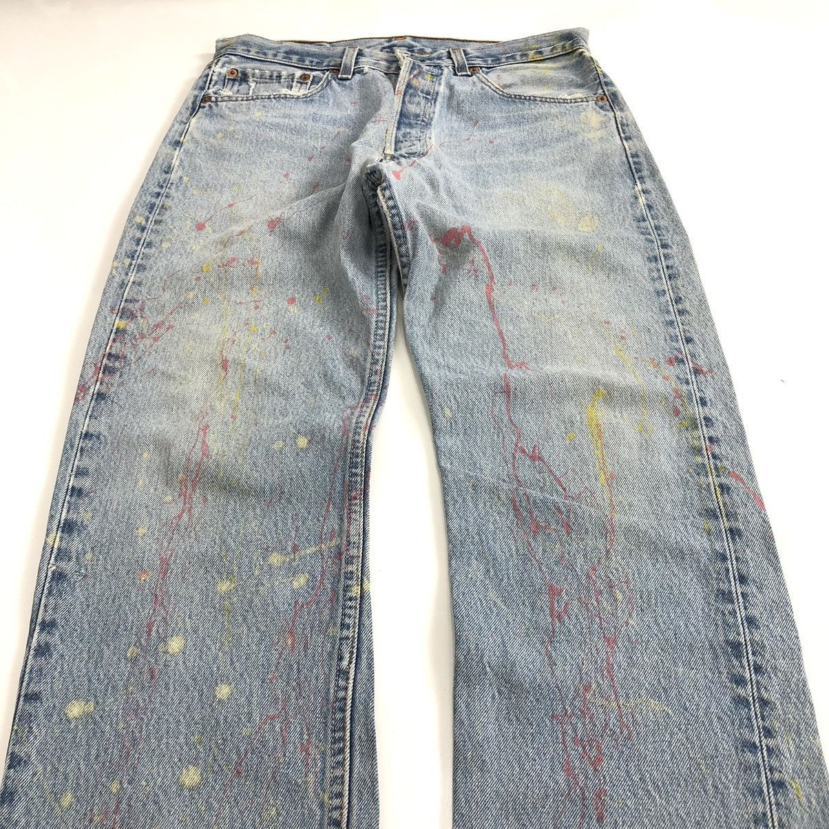 Levi's × Levi's Vintage Clothing Vintage 90s Levis 501XX Paint Splattered Jeans Size US 31 - 3 Thumbnail