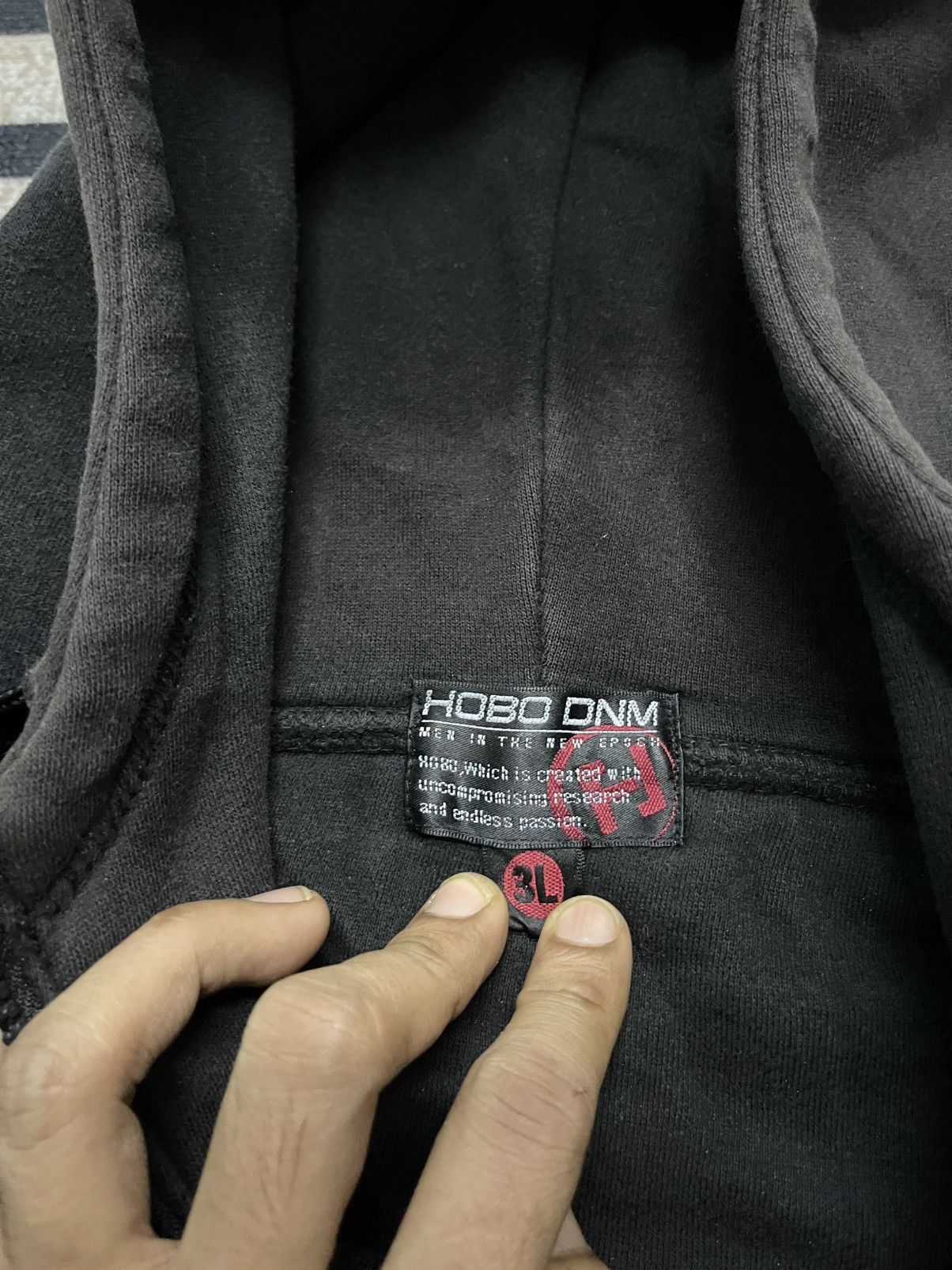 Hobo 2000s HOBO EMBROIDERY LOGO BLACK BAGGY ZIPPER HOODIE Size US XL / EU 56 / 4 - 12 Thumbnail