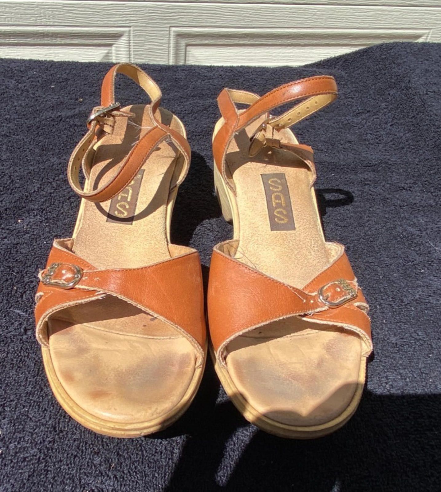 Sasquatchfabrix SAS Women’s Size 8.5N Brown Leather Ankle Strap Sandals-S604 Size US 8.5 / IT 38.5 - 1 Thumbnail