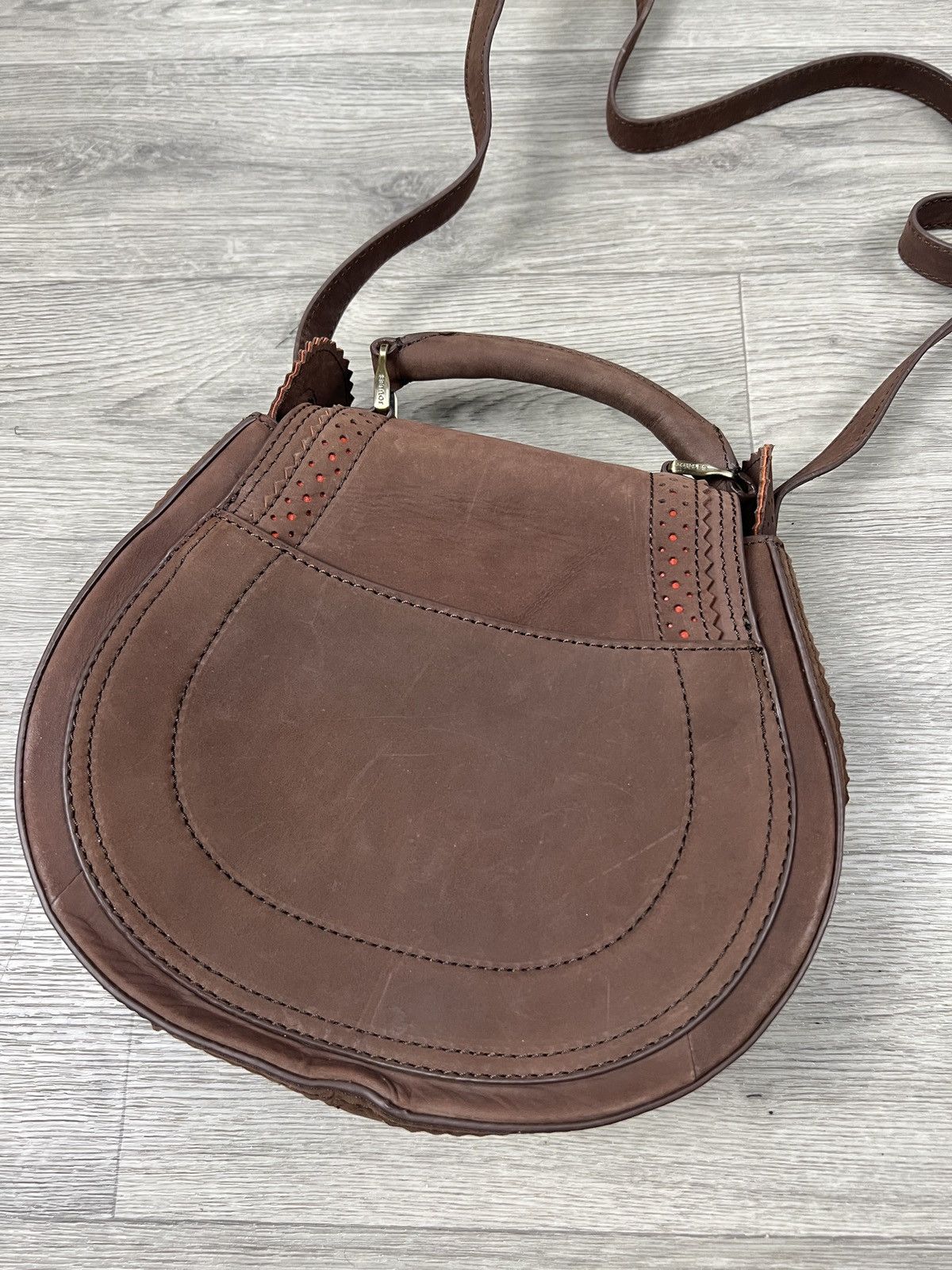 Other Joules Dawcett Spanish Leather Saddle Bag - Chocolate Size ONE SIZE - 13 Thumbnail