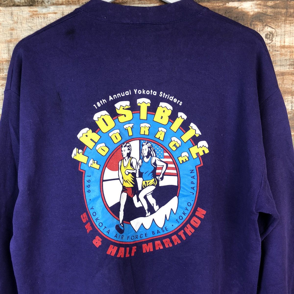 Vintage 99' Yokota Striders Running Club Purple Sweatshirt #A2059 Size US M / EU 48-50 / 2 - 2 Thumbnail