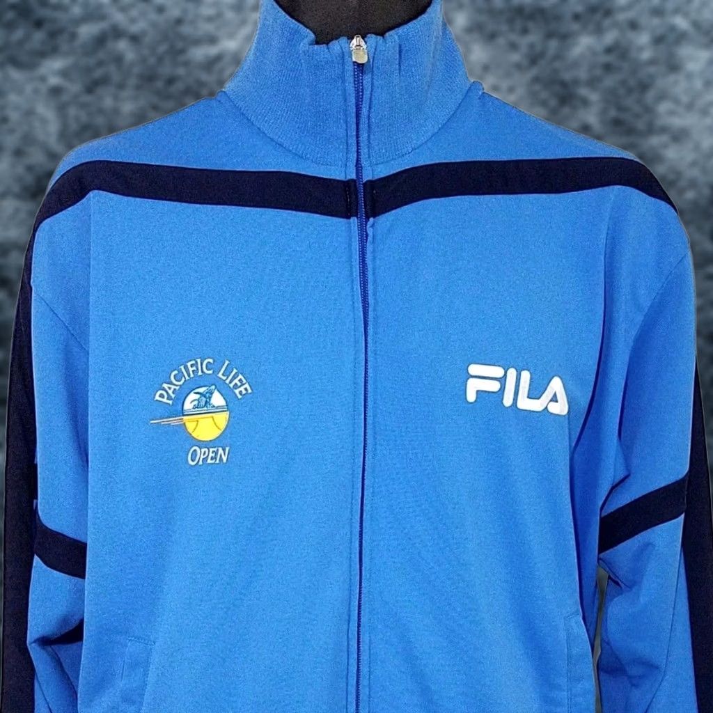 Fila FILA Mens Track Jacket Pacific Life Open Tennis Full Zip Warm Up Blue Size Large Size US L / EU 52-54 / 3 - 1 Thumbnail