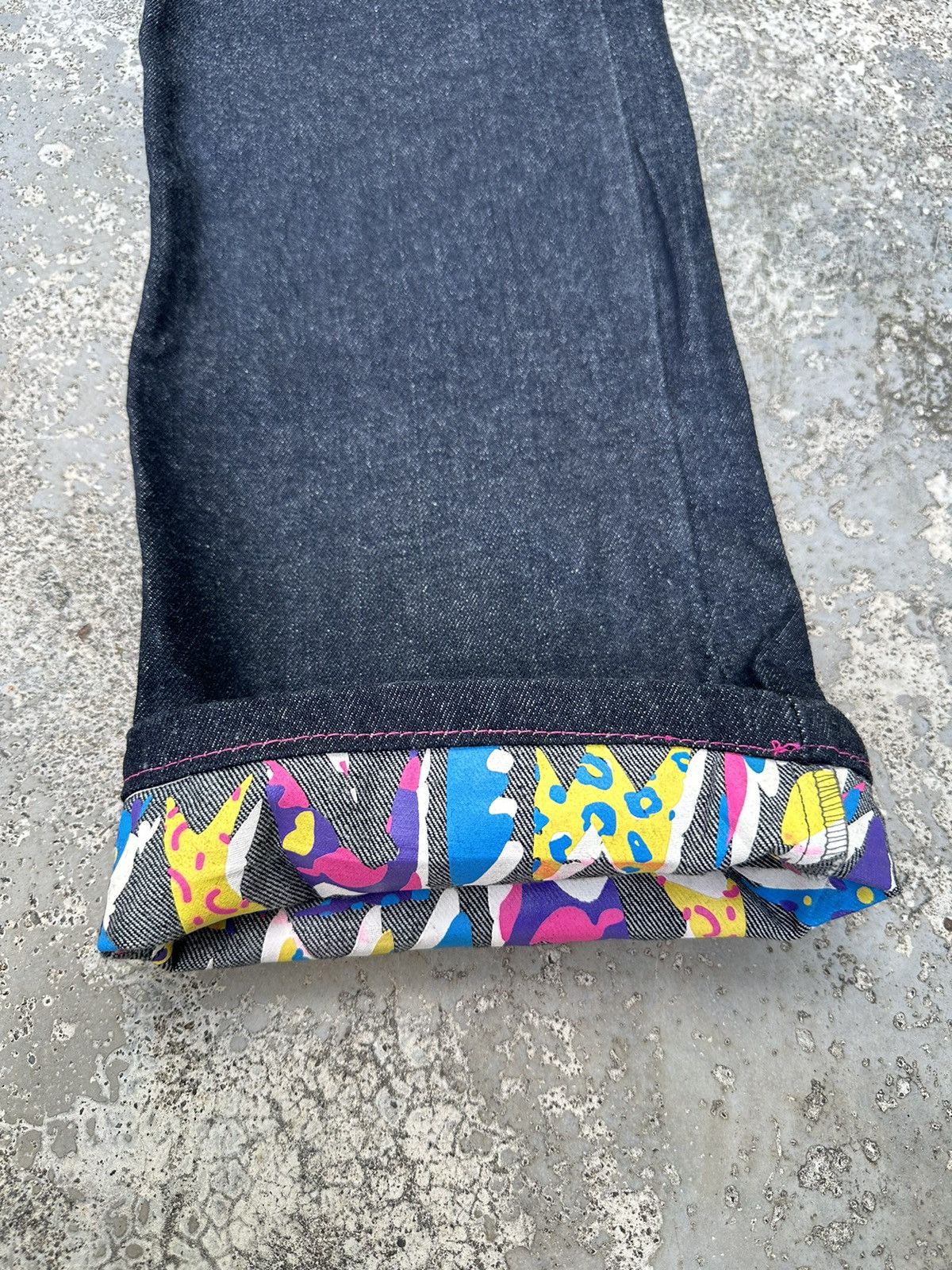 Japanese Brand Gumu Blue Indigo Printed Loose Denim W30 F61 Size US 30 / EU 46 - 5 Thumbnail