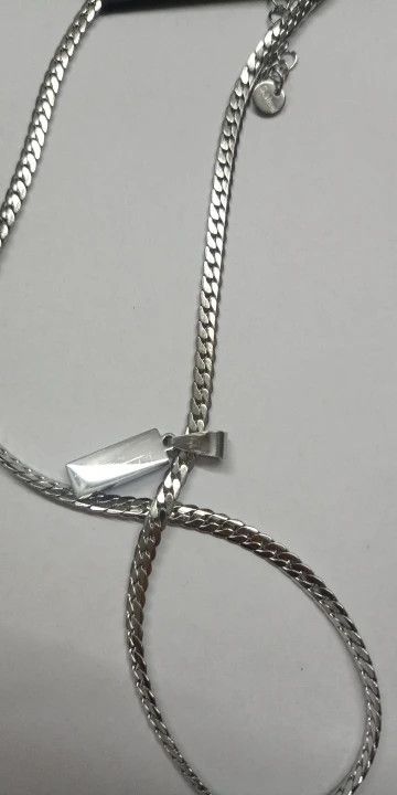 Other Black Stone Stainless Steel Flat Cuban Chain Necklace Size ONE SIZE - 4 Thumbnail