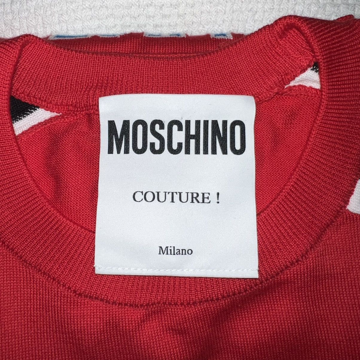Moschino Moschino Racing Sweater Red Cotton Knit Logo Patches Size US M / EU 48-50 / 2 - 5 Thumbnail