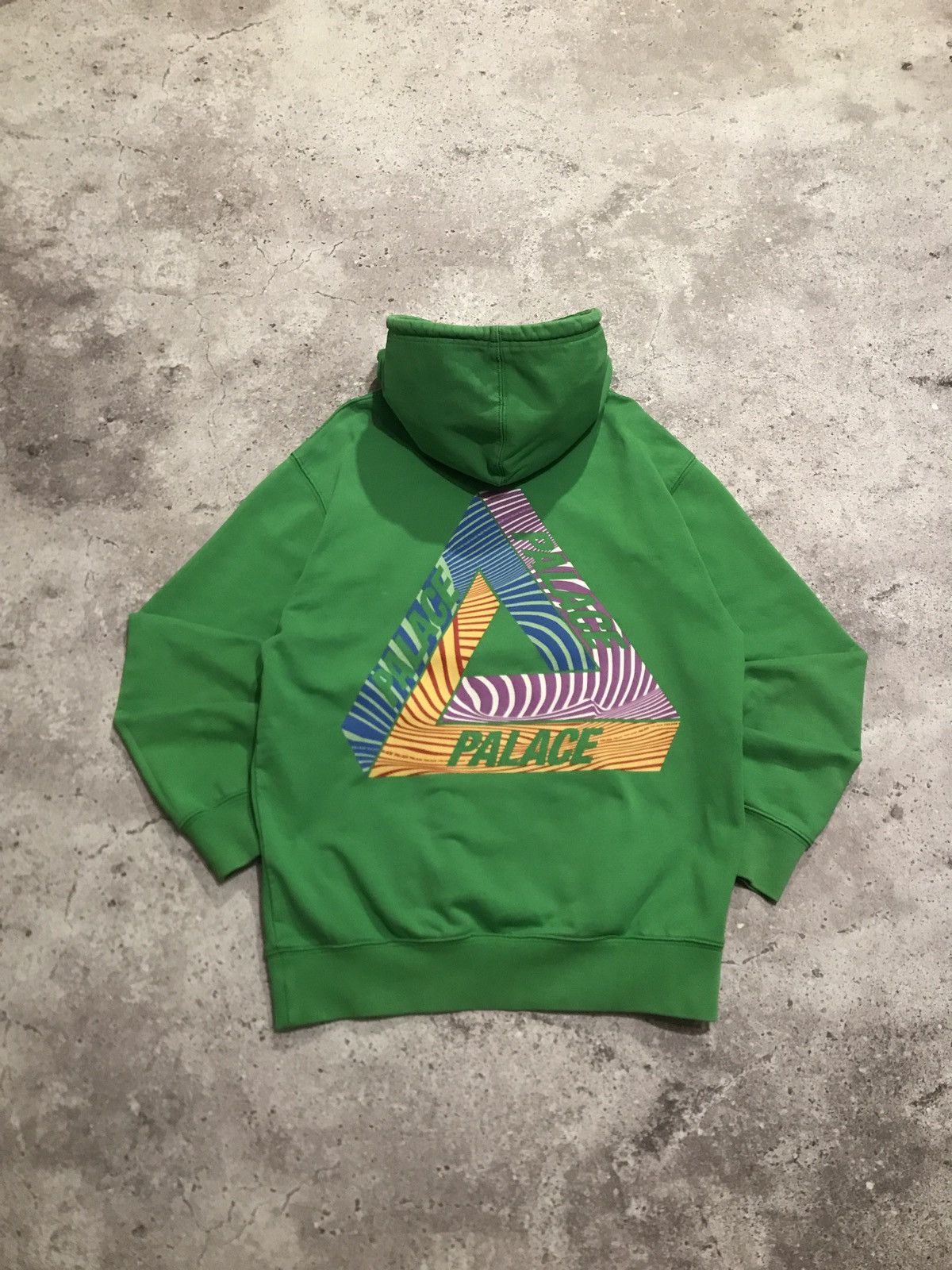 Palace Streetwear Vintage Vintage Hoodie Palace Tri Tex Big Print Faded Green M Grailed