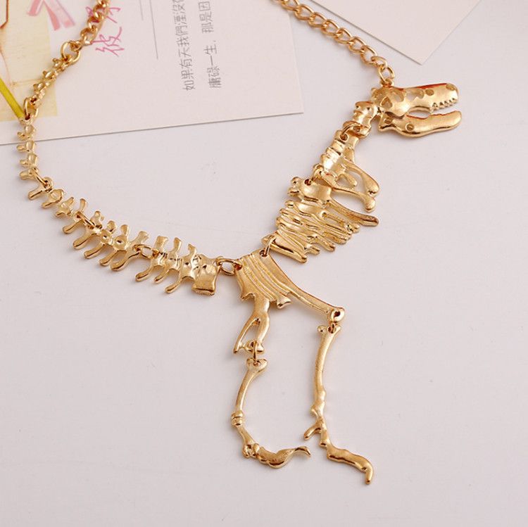 Jewelry 50cm Gothic Tyrannosaurus Rex Skeleton Dinosaur Necklace Size ONE SIZE - 3 Thumbnail