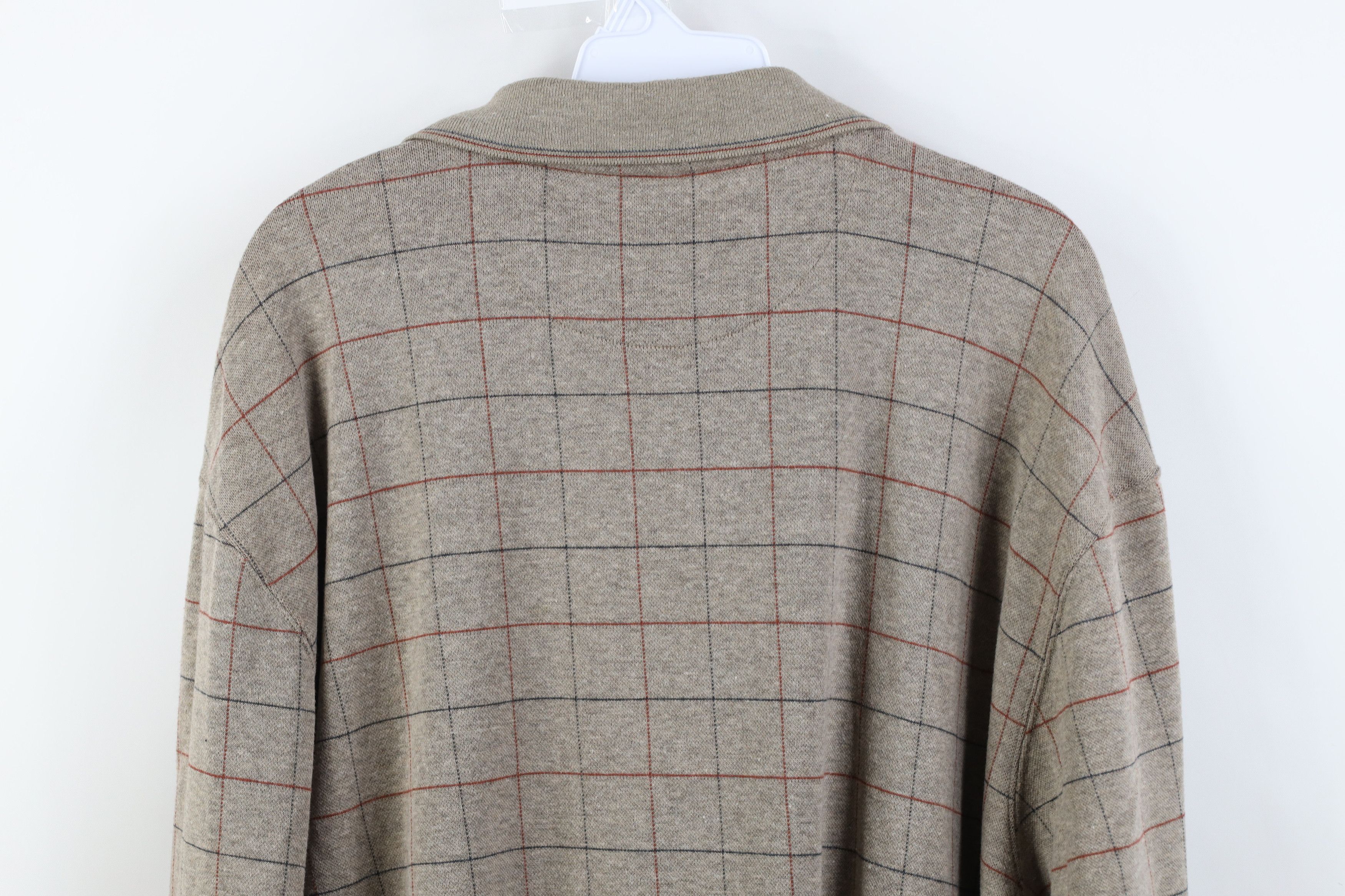 Vintage Vintage 90s Streetwear Long Sleeve Rugby Polo Shirt Plaid Size US XXL / EU 58 / 5 - 12 Thumbnail