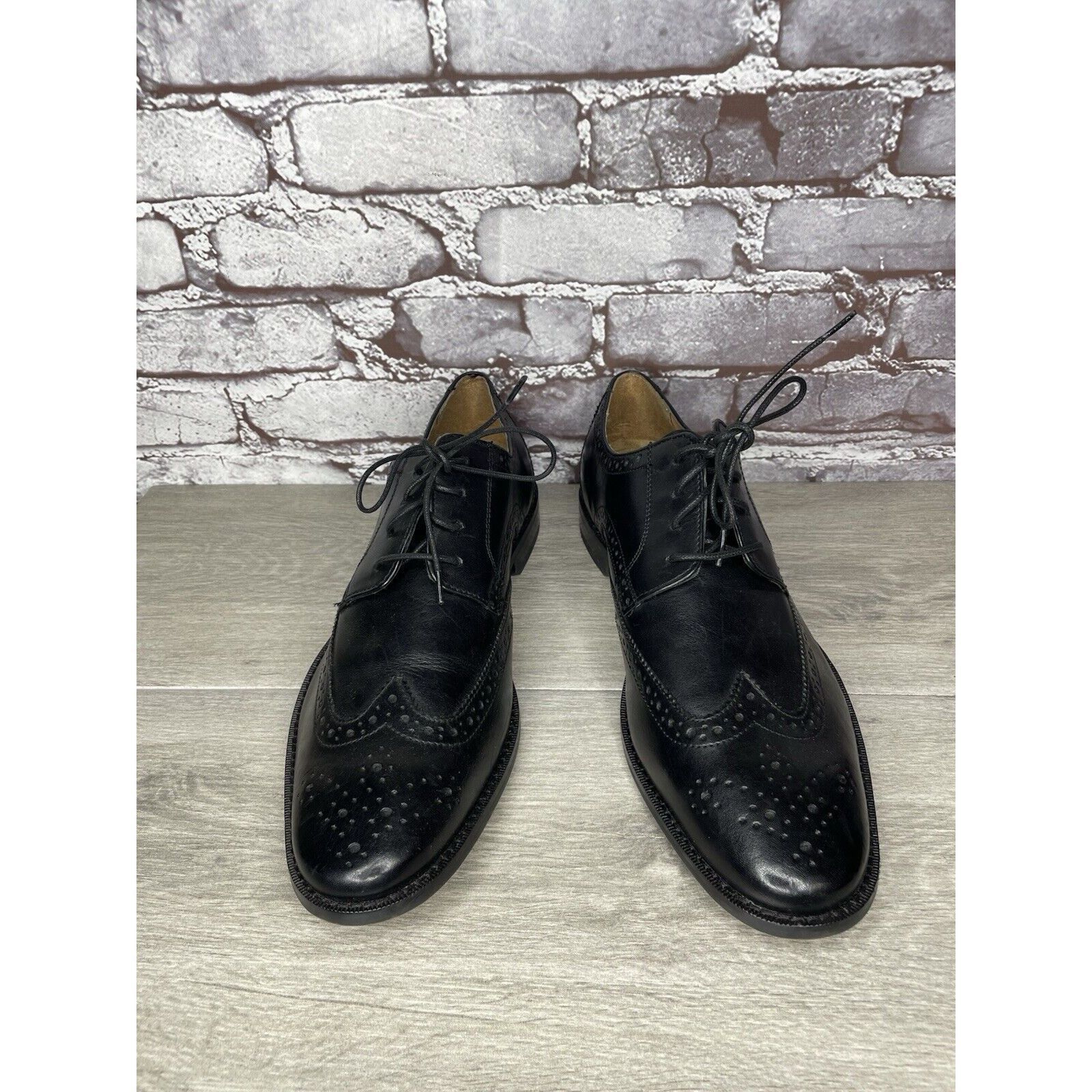 Florsheim Florsheim Black Leather Wingtip Lace Up Dress Shoes Men Sz 1 Size US 12 / EU 45 - 13 Thumbnail