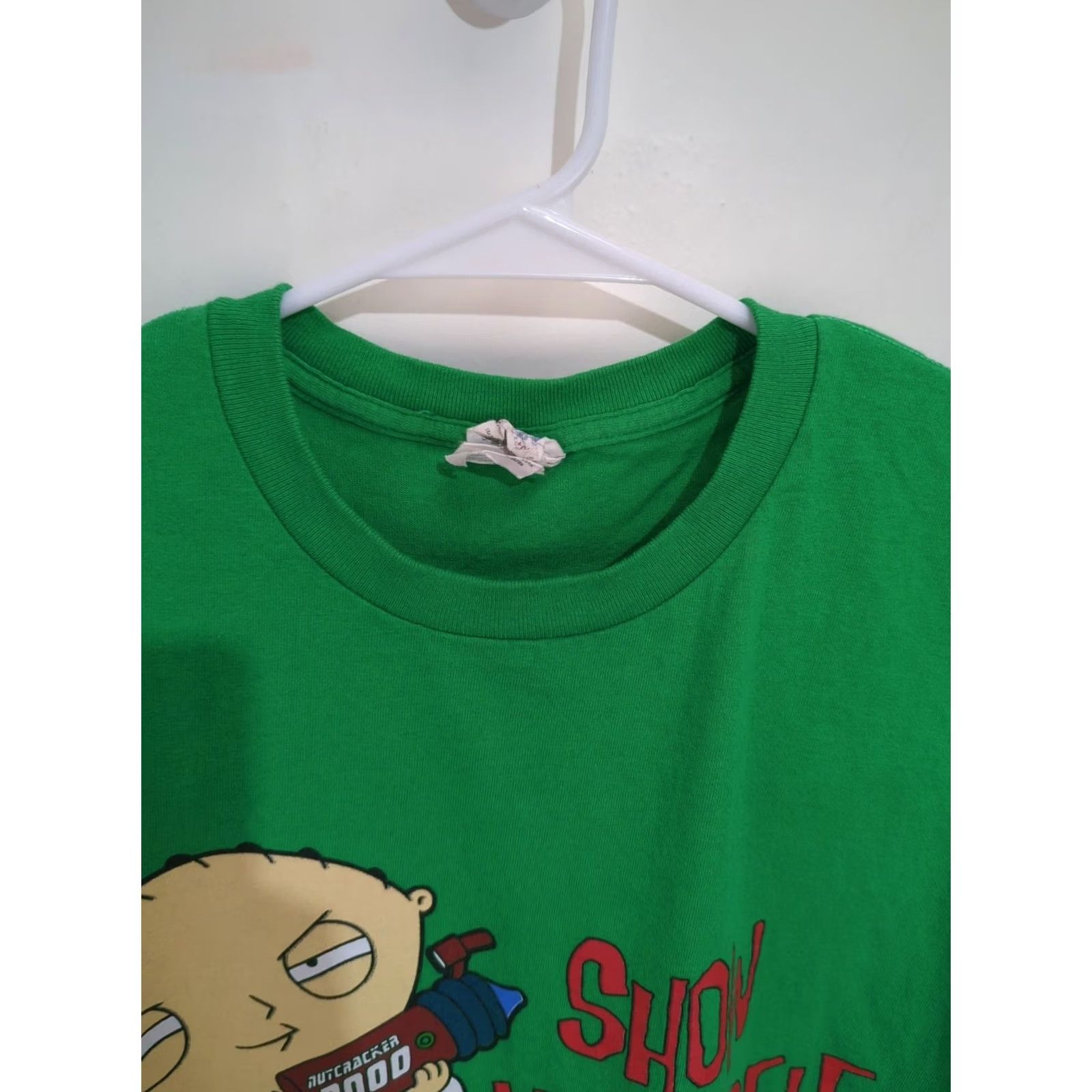 Gildan VINTAGE Gildan Heavy Cotton Stewie Griffin Adult T-Shirt Large Green Crew Neck Logo Short Sleeve Family Guy 2000s Mens Size US L / EU 52-54 / 3 - 4 Thumbnail