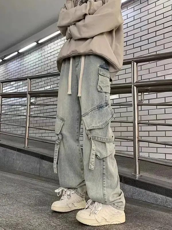 VIBE Multi Pocket Cargo Wide Leg Flare Jeans Size US 30 / EU 46 - 5 Thumbnail