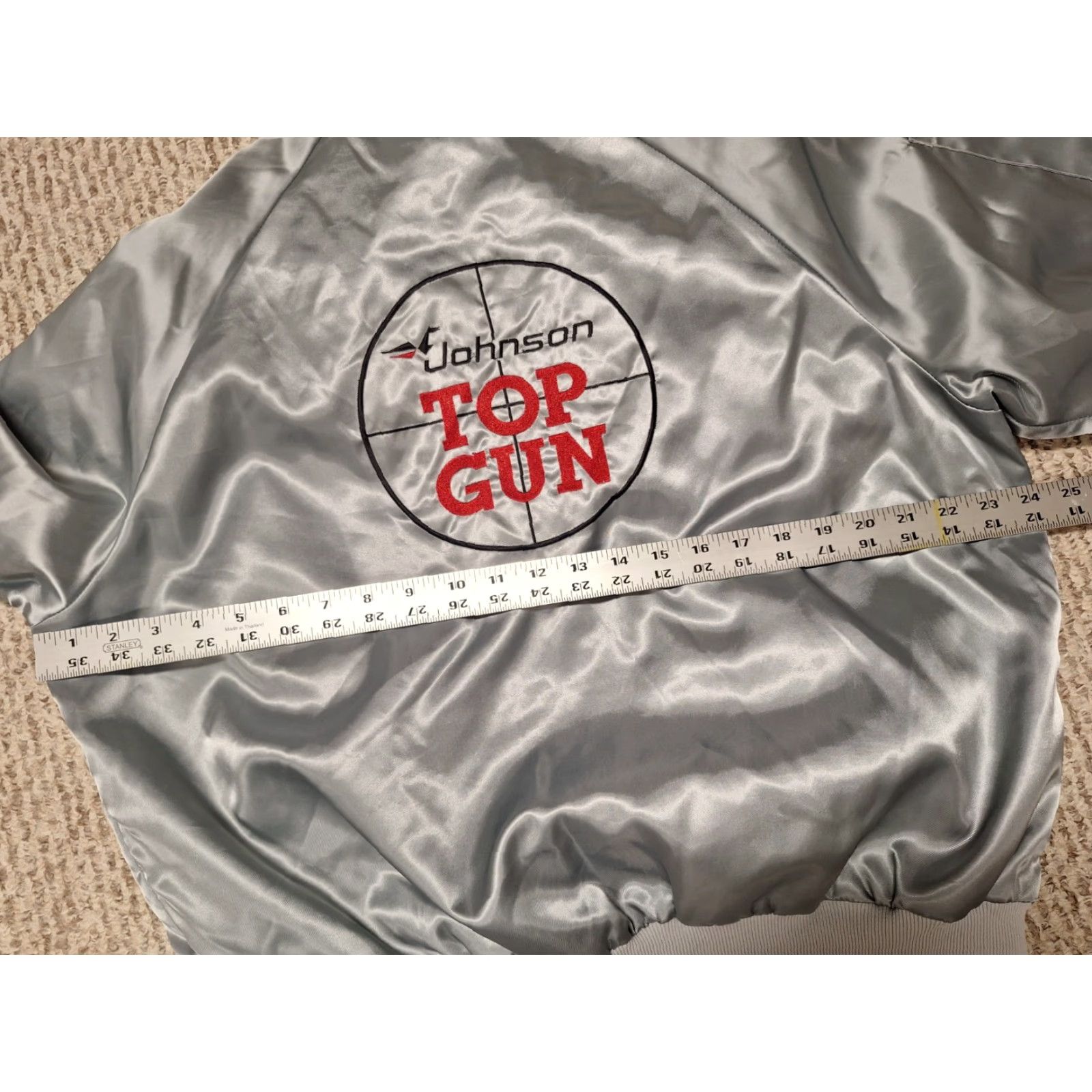 Champion VINTAGE 80s Satin Jacket Johnson Outboards Ohau Hawaii Champion Top Gun Men M Gray Satin Jacket - 80s Theme Mens Size US M / EU 48-50 / 2 - 4 Thumbnail