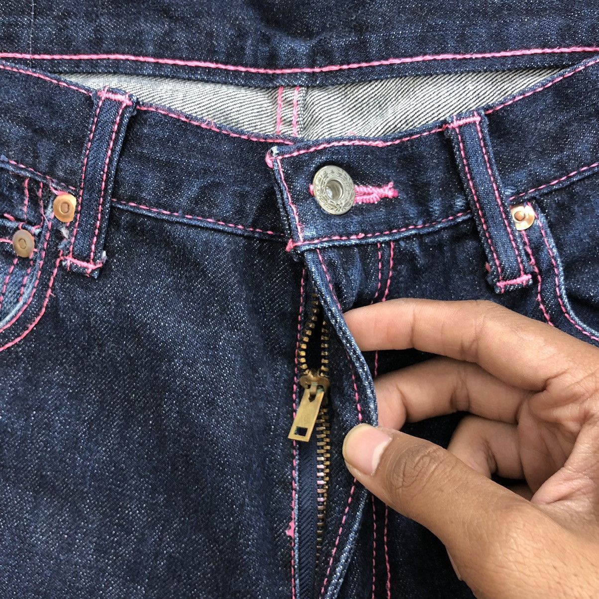 Futura Vintage Futura Lavoratories Pinky Stitch Blue Jeans Size US 30 / EU 46 - 12 Thumbnail