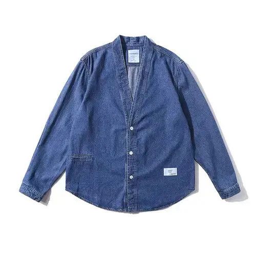 Japanese Brand New SS22 Stylish Cardigan Kimono Noragi Denim Jacket Size US XL / EU 56 / 4 - 3 Thumbnail
