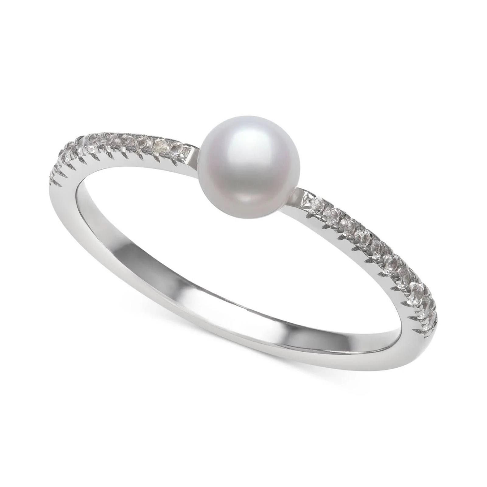 Macys Belle de Mer White Sapphire Ring Sterling Silver - Size 7 Size ONE SIZE - 1 Thumbnail