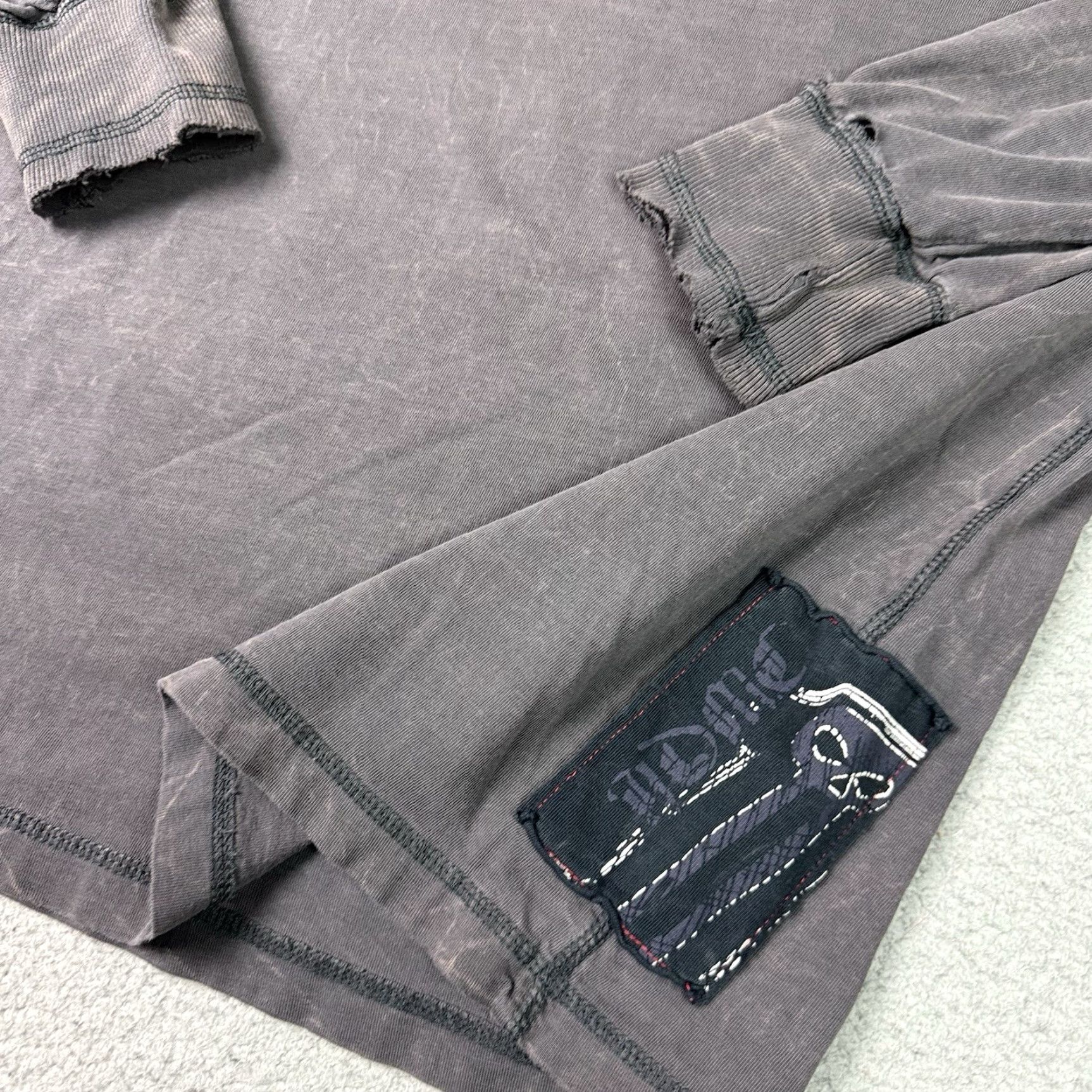 Harley Davidson Harley-Davidson Shirt Mens Large Gray Long Sleeve HDMC Y2K Biker Distressed Tee Size US L / EU 52-54 / 3 - 7 Thumbnail