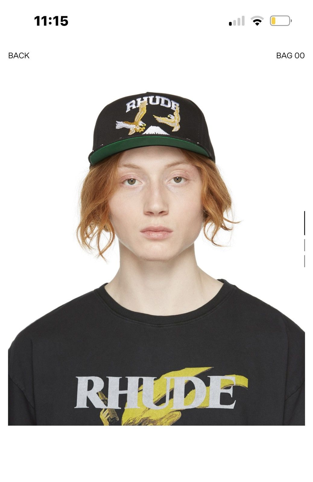 image of Rhude Souvenir Eagle Cap in Black, Men's