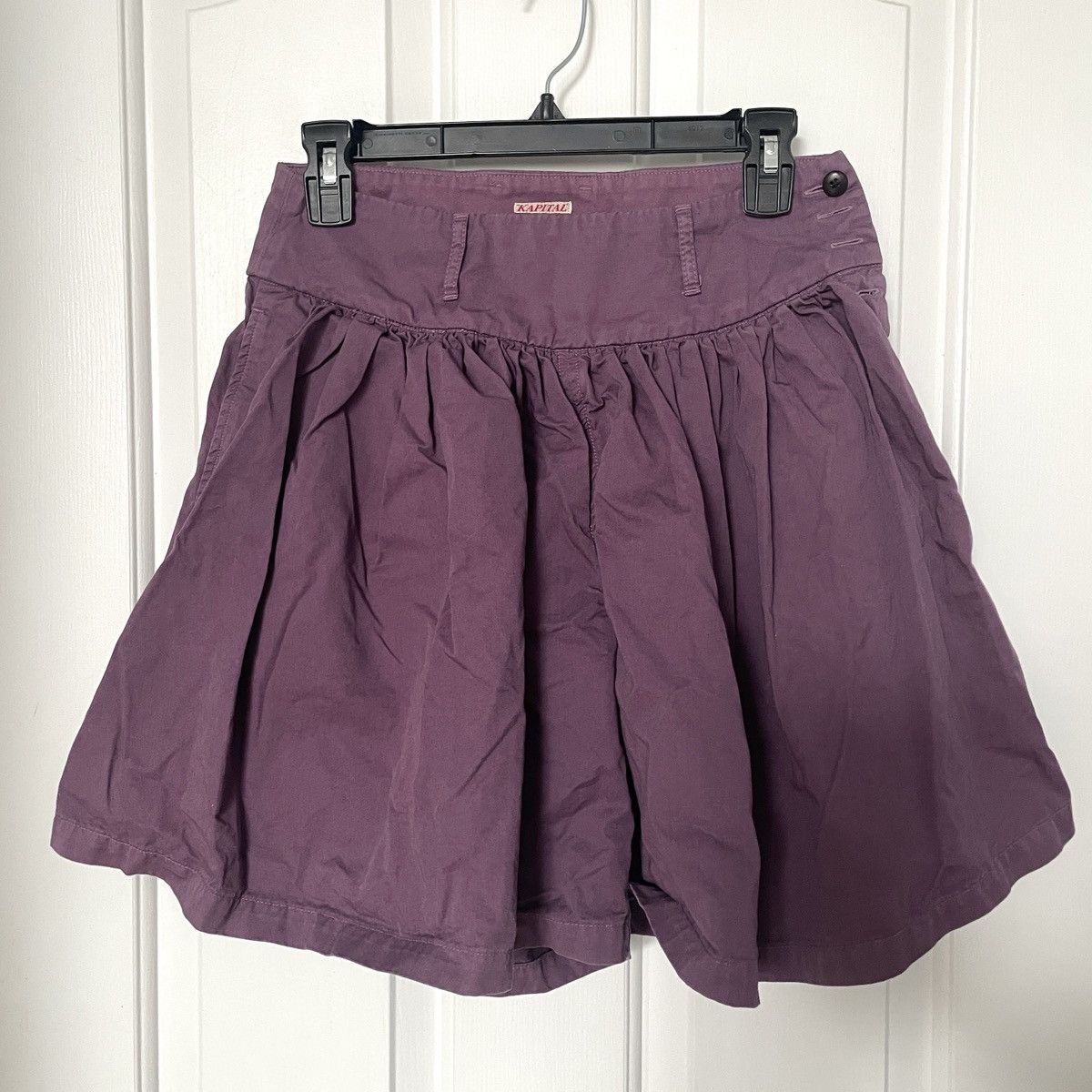 Kapital Rare Vintage Kapital Purple Pleated Wide-Leg Shorts Size 26" / US 2 / IT 38 - 1 Thumbnail