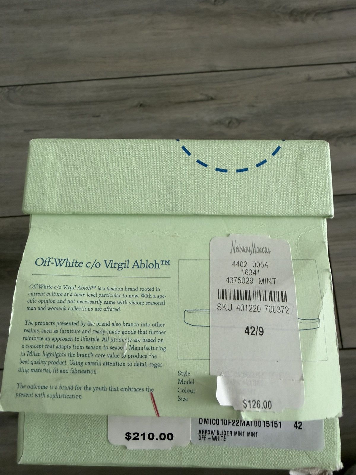 Off-White Off-white Arrow slider, mint green 9 Size US 9 / EU 42 - 4 Thumbnail