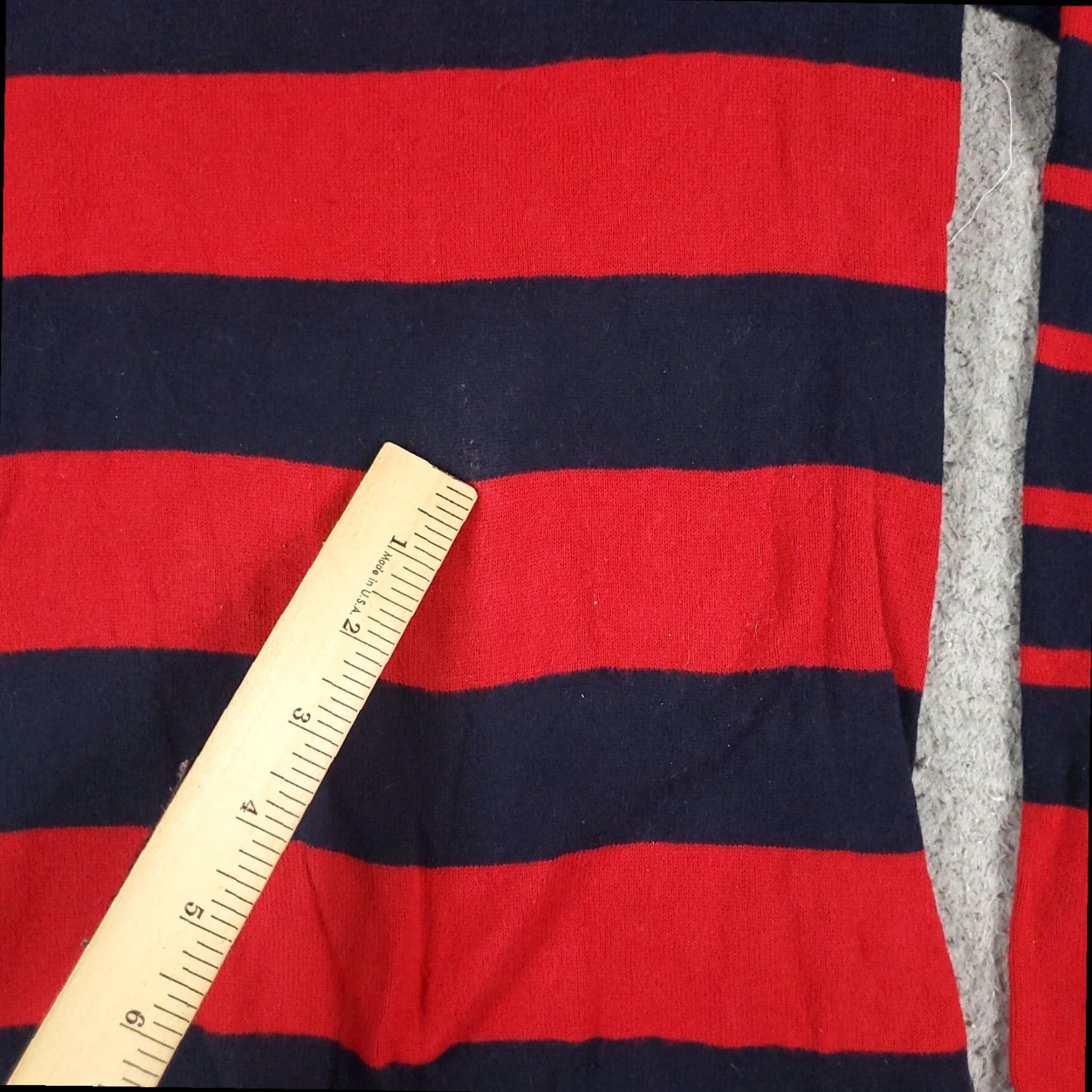 Tommy Hilfiger Tommy Hilfiger Long Sleeve Striped Pullover T-Shirt Women's Medium Red Cotton Crew Neck Size M / US 6-8 / IT 42-44 - 5 Thumbnail