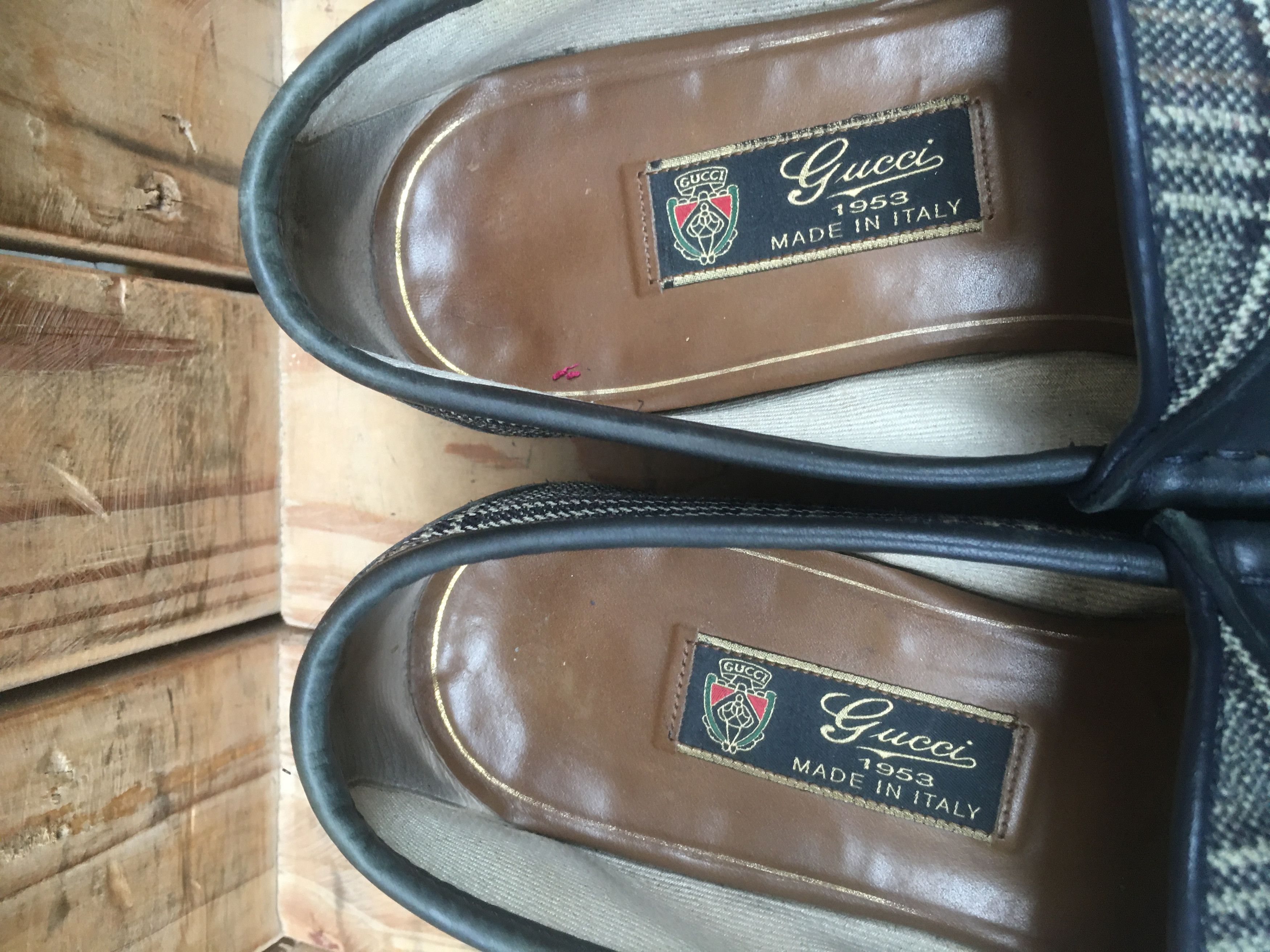 Gucci VTG 1953 Gucci blue checked denim loafers UK 6 Size US 6.5 / EU 39-40 - 16 Thumbnail