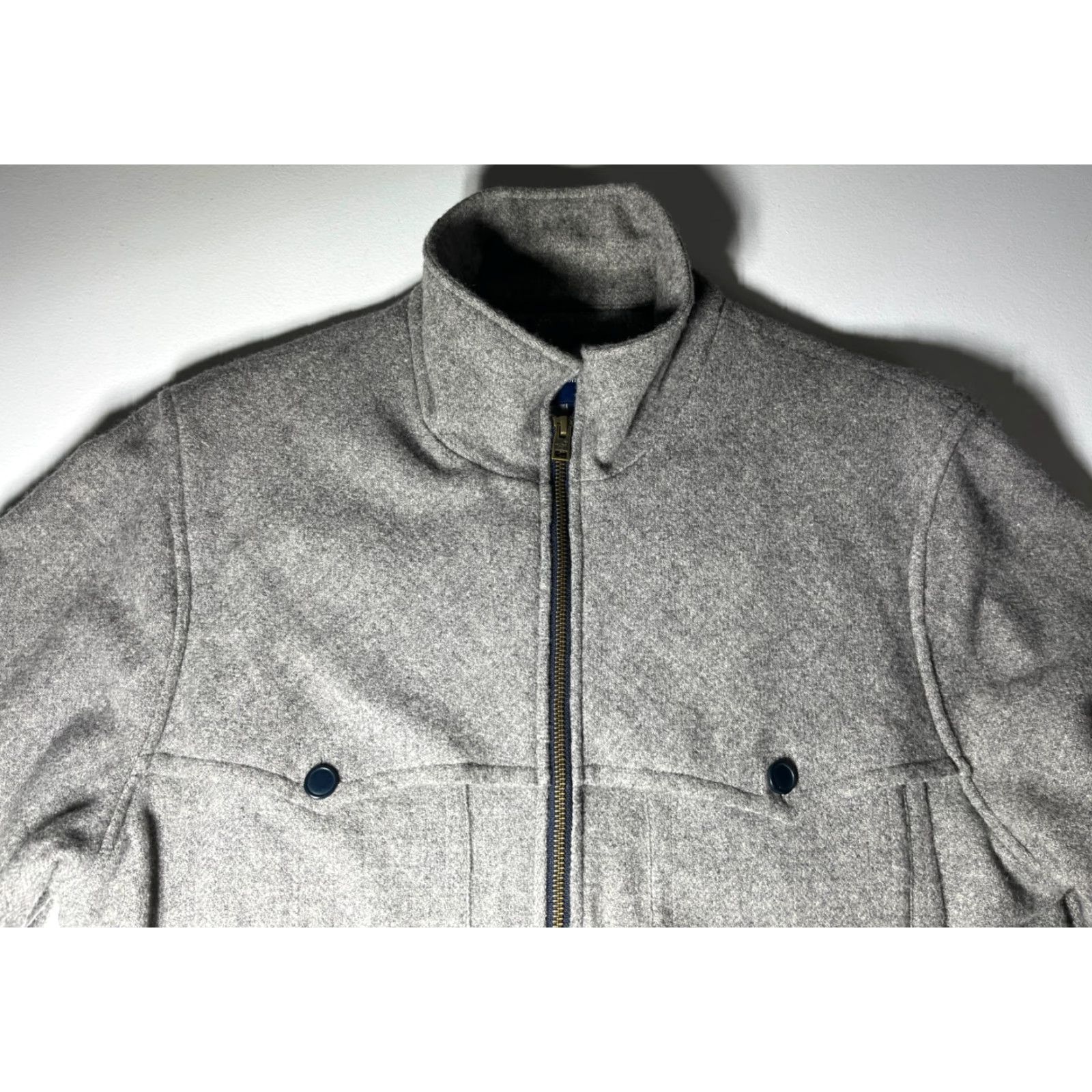 Faconnable VINTAGE Façonnable Men's Full Zip Jacket 100% Wool Gray L Wool Jacket Mens Size L Gray Classic Designer City Tweed Pockets Size US L / EU 52-54 / 3 - 6 Thumbnail