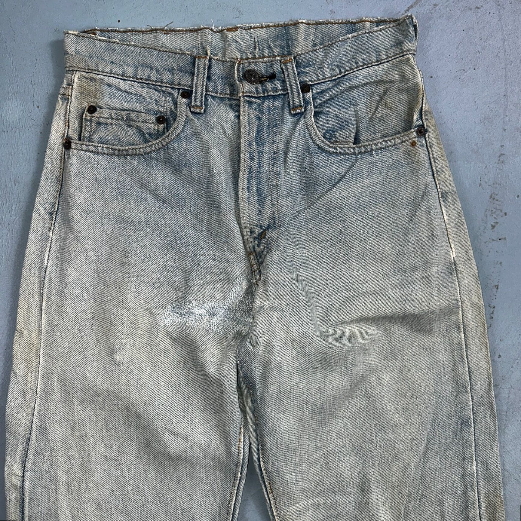 Levi's VINTAGE Levis 505 VTG 70s SS Redline Selvedge USA XX Jeans Light Wash Talon 29x34 Size US 29 - 2 Thumbnail