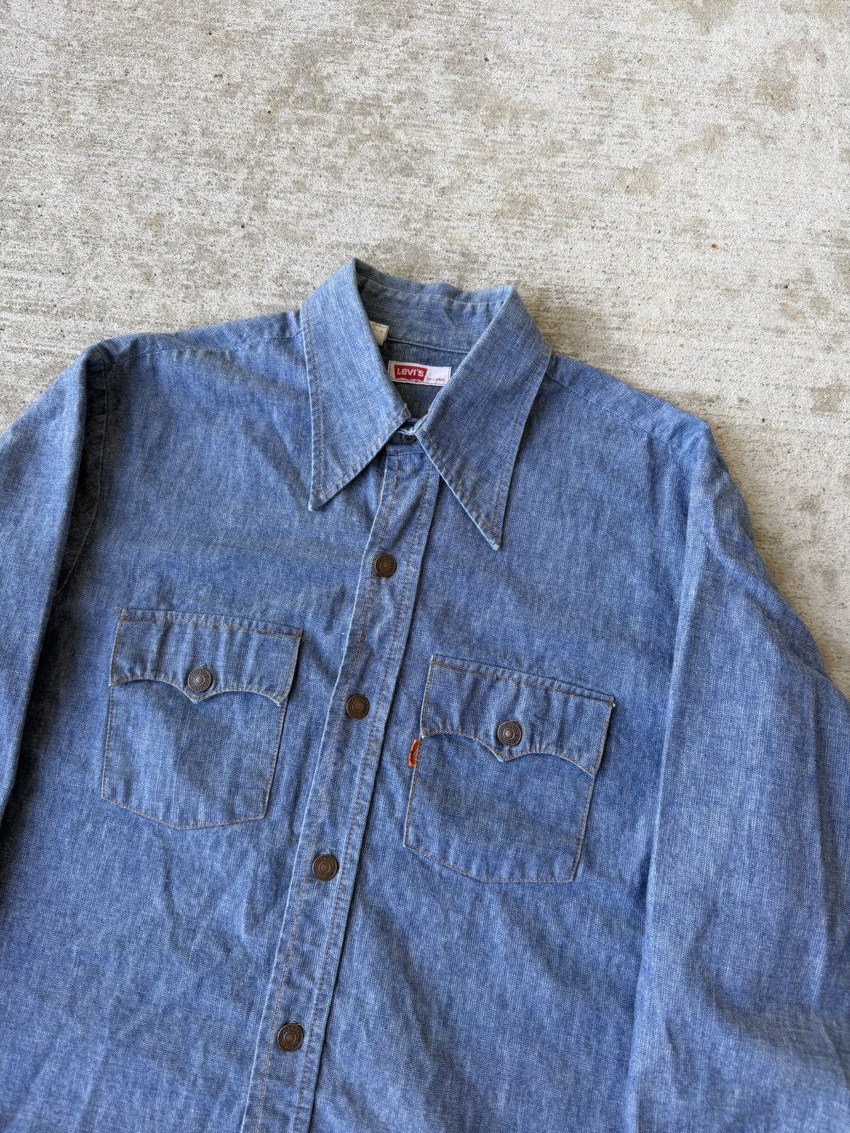 Levi's 1970s Levi’s Orange Tab Denim Western Overshirt Chore Jacket Size US XL / EU 56 / 4 - 2 Thumbnail