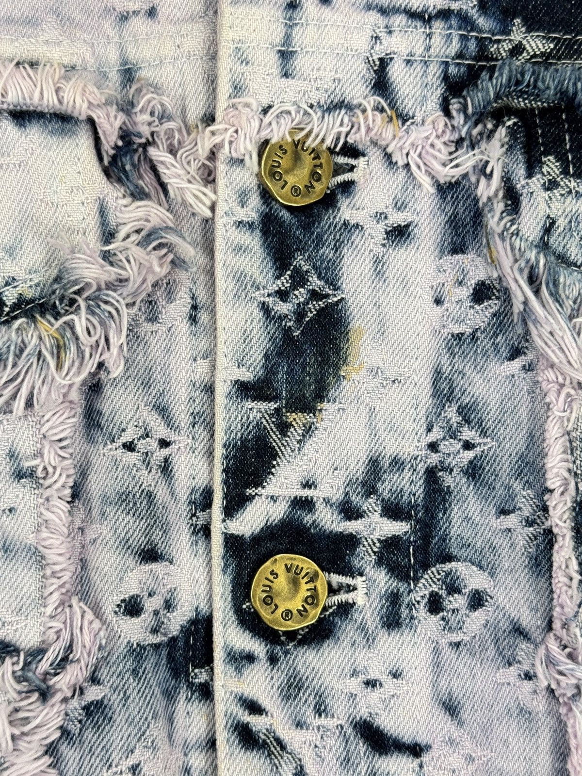 Louis Vuitton 2023 Lavender Fringed Monogram Boyhood Denim Jacket Size US M / EU 48-50 / 2 - 11 Thumbnail