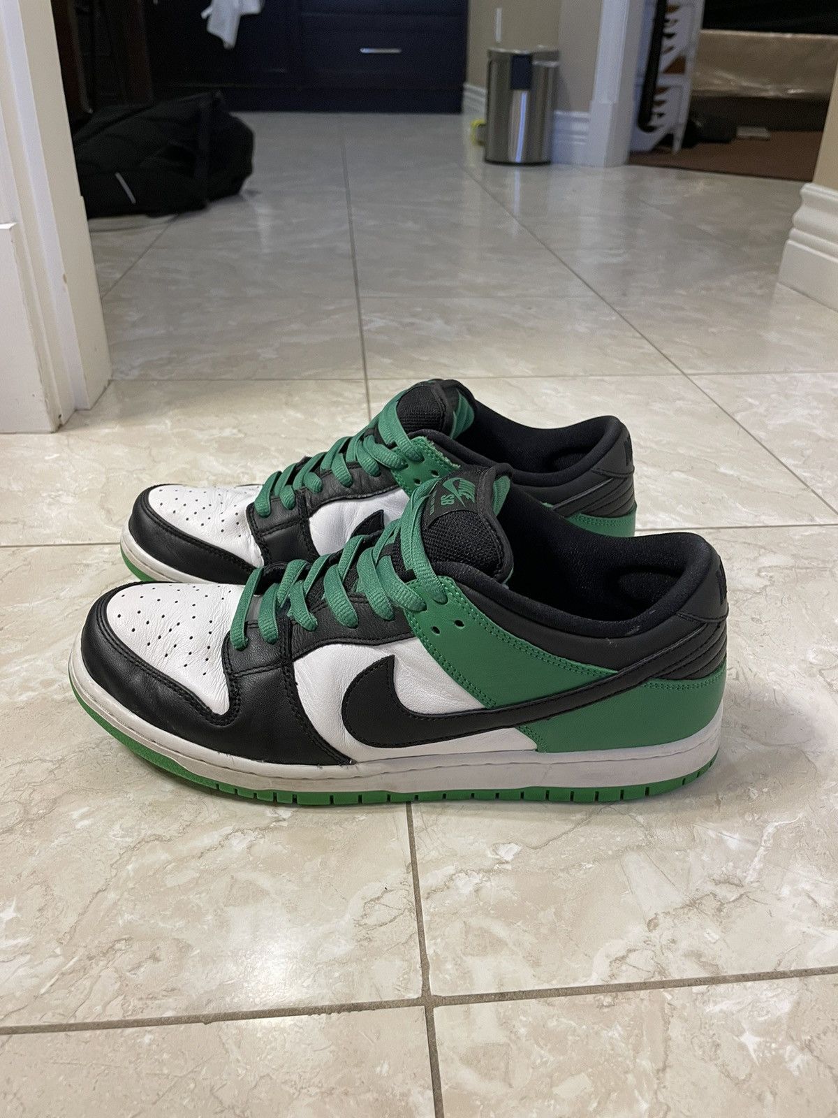Nike Nike SB Dunk low pro classic green/black-white Size US 11 / EU 44 - 4 Thumbnail