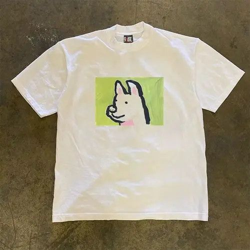 VIBE White street fashion retro puppy print t-shirt Size US M / EU 48-50 / 2 - 7 Thumbnail