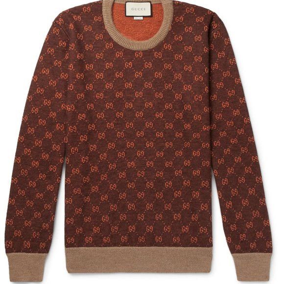 image of Gucci Orange GG Monogram Wool And Alpaca Sweater Xs, Men's