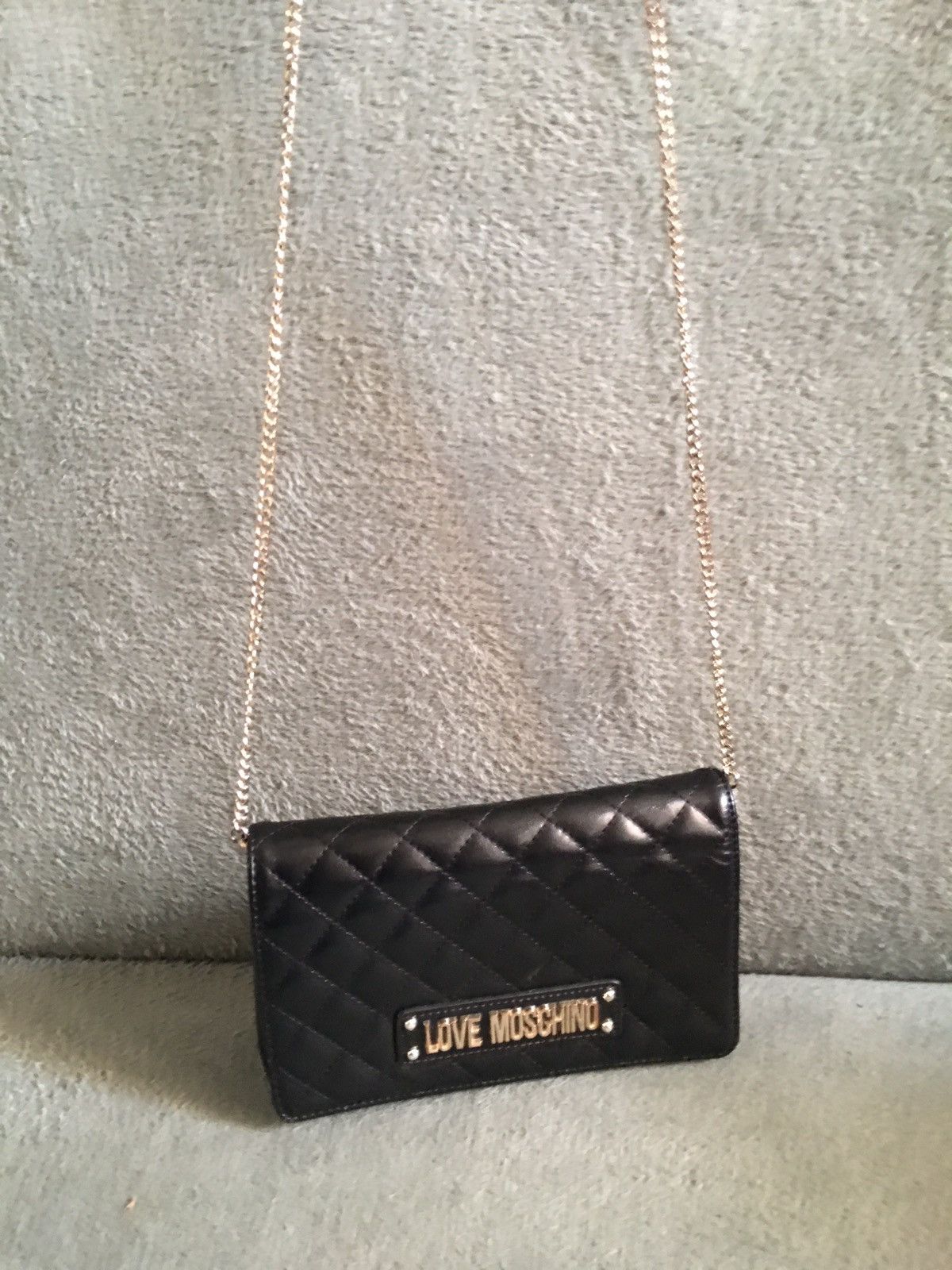 Love Moschino × Moschino Love Moschino Quilted Chain Shoulder Coated Black Bag Size ONE SIZE - 9 Thumbnail
