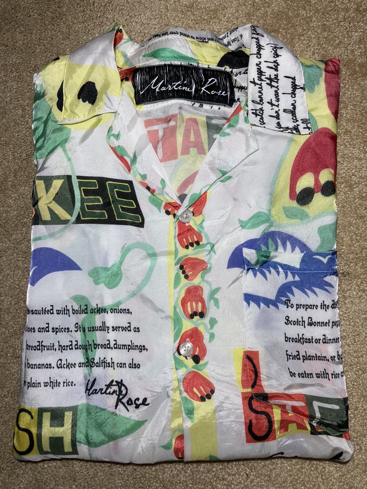 Martine Rose AW19 Martine Rose Recipe Shirt Food Viscose 2019 Jamaican 90 Size US XS / EU 42 / 0 - 1 Thumbnail