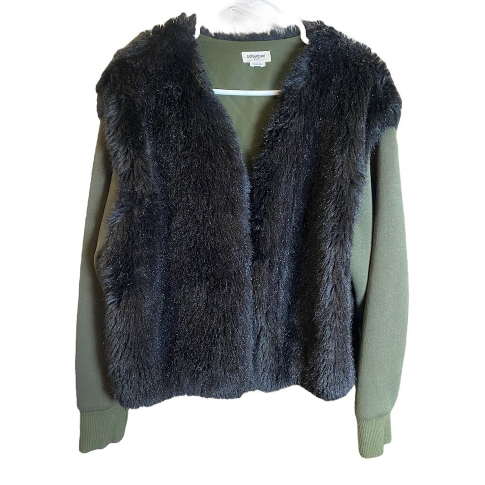 Zadig & Voltaire Zadig & voltaire Kassy Faux Fur Vest Jacket L Green Black Size L / US 10 / IT 46 - 2 Thumbnail