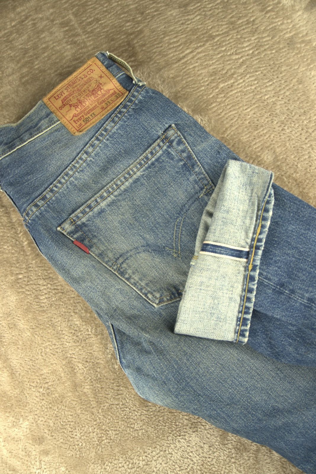 Levi's Vtg Levis 501xx Big E Selvedge Turkey Made Mens Grunge Style Size US 31 - 1 Thumbnail