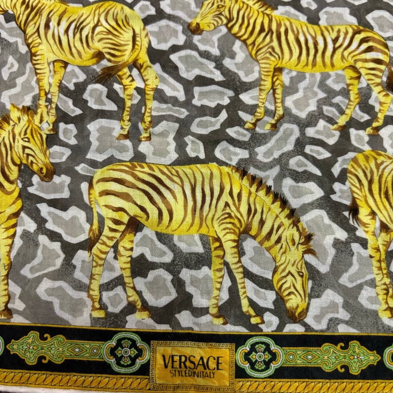 Versace Versace Style Italy Zebra Printed Scarf Neckerchief Size ONE SIZE - 4 Thumbnail