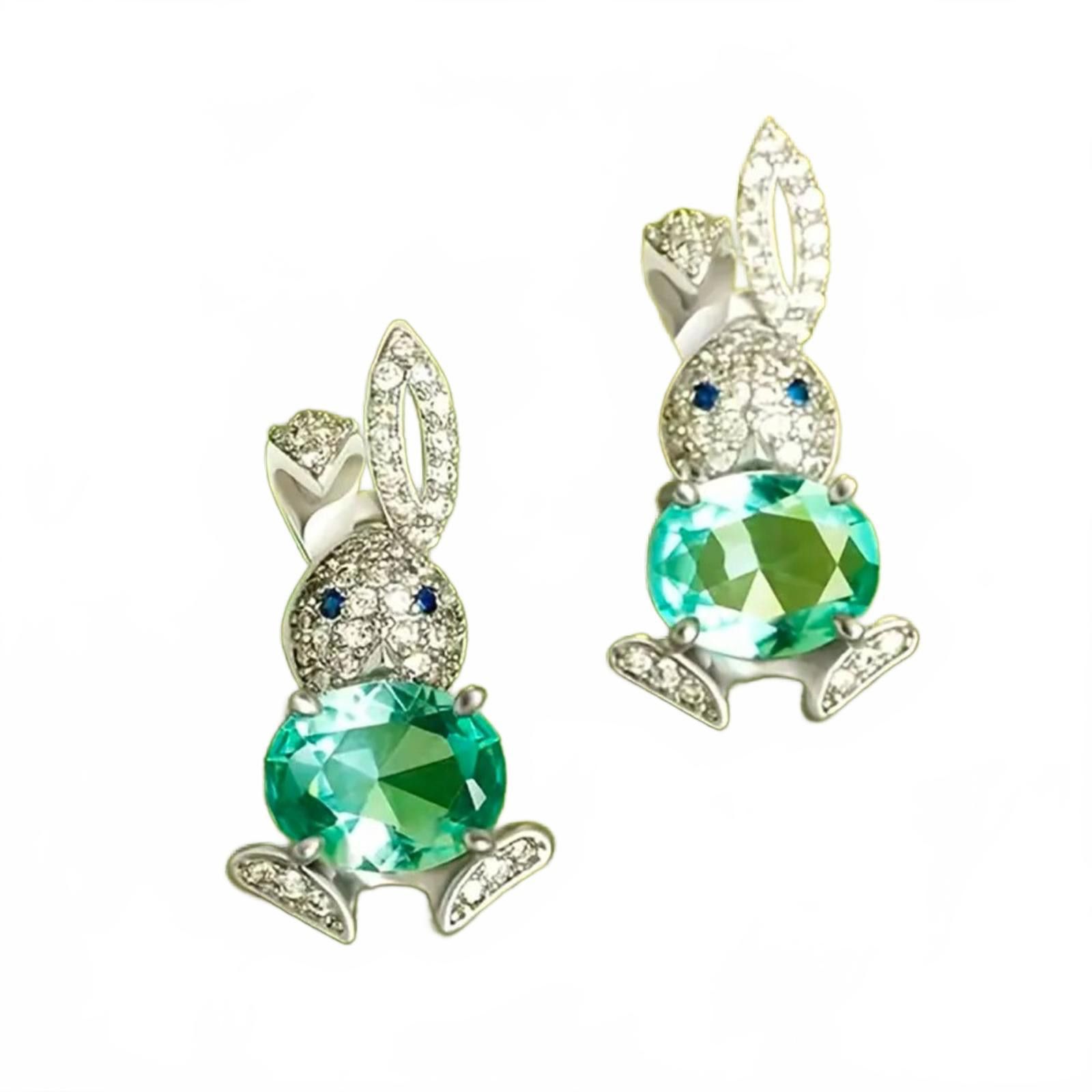 Designer Bunny Rabbit Enamel Earrings NWT Size ONE SIZE - 3 Thumbnail