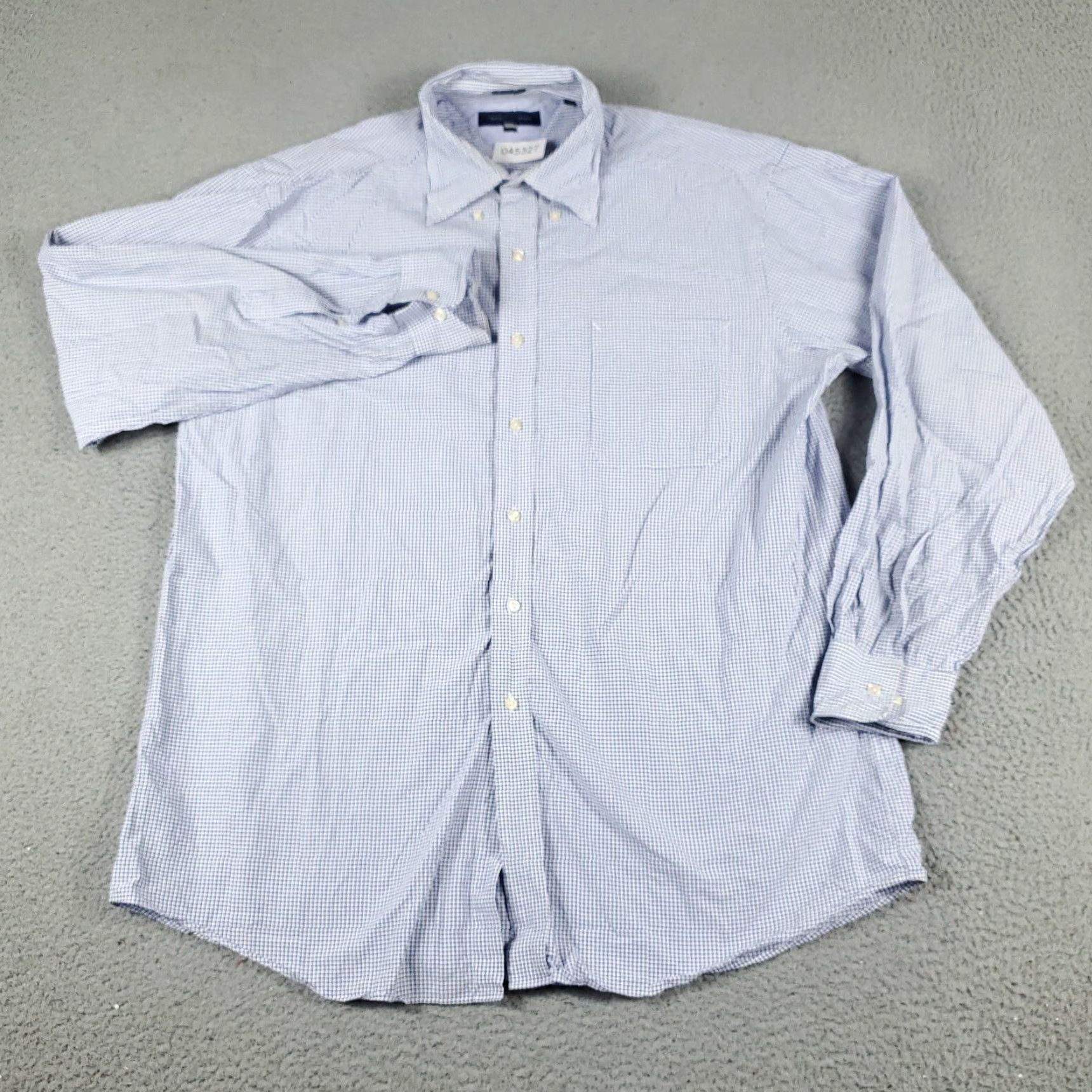 Tommy Hilfiger Tommy Hilfiger Shirt Mens 16.5 Blue Check Dress Button Down Long Sleeve Non-Iron Pockets 90s Modern Classic American Mens Size 42R - 2 Thumbnail