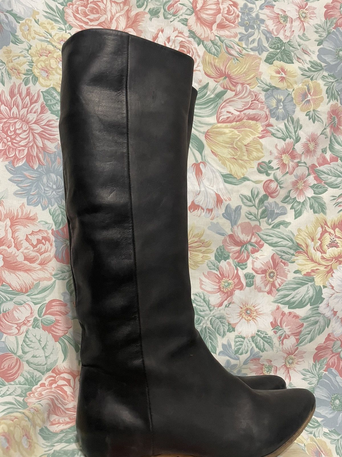 H&M × Maison Margiela Maison Martin Margiela x H&M High Black Leather Boots (2012) Size US 7 / IT 37 - 2 Thumbnail