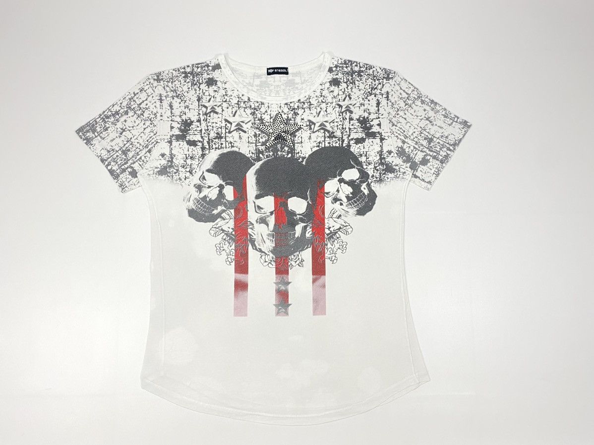 Vintage LASTDROP🔥 Y2K Skulls Stars Roses Jesse Pinkman Style T-shirt Size US M / EU 48-50 / 2 - 3 Thumbnail