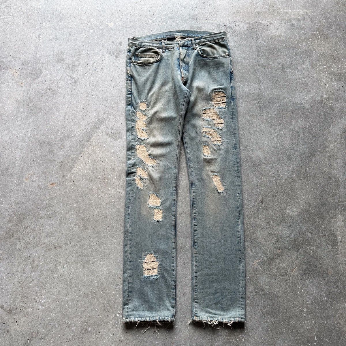 Dior Dior Homme SS06 Runway Hedi Slimane Era Crash Repair Denim Size US 33 - 5 Thumbnail
