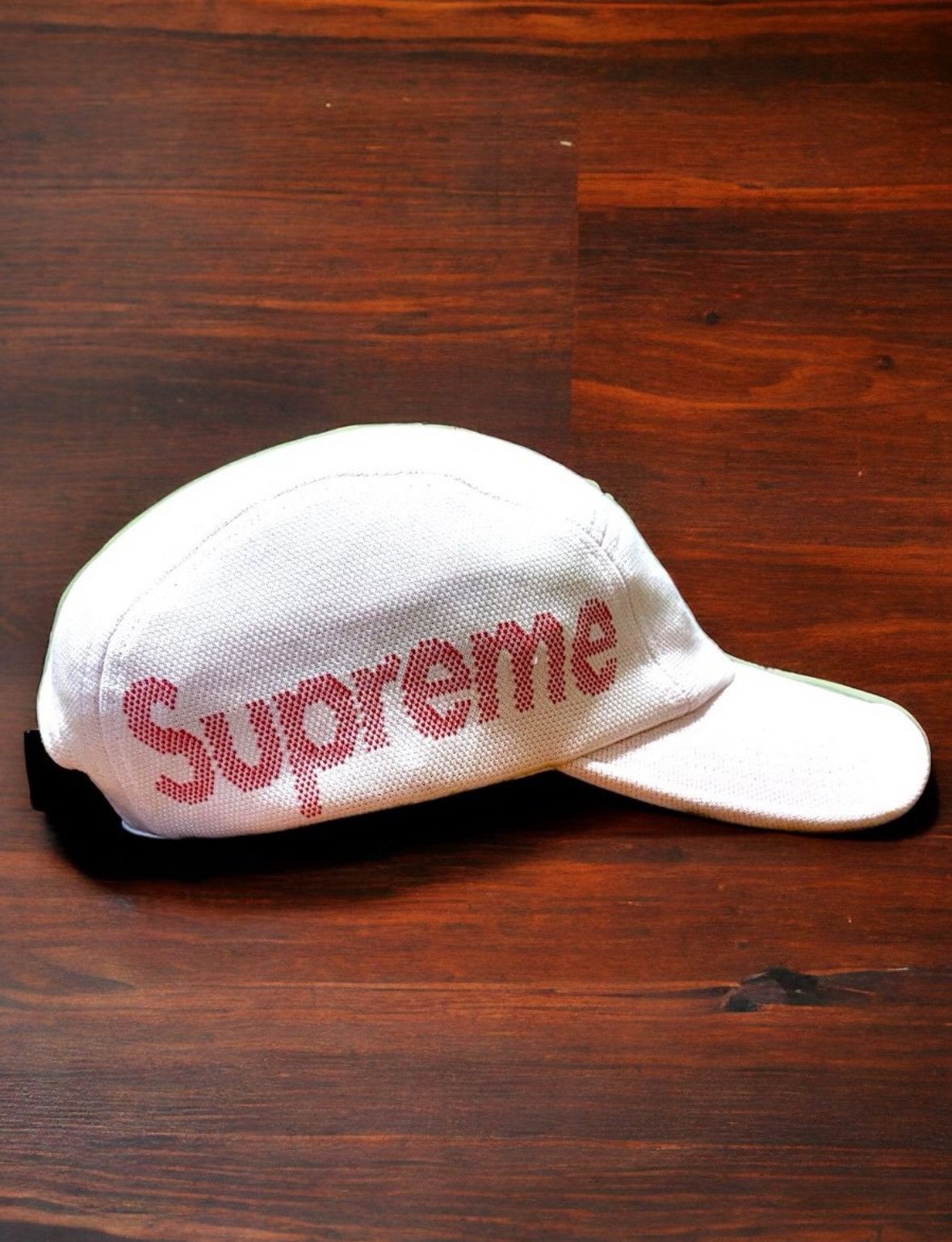 Supreme Supreme Jacquard Pique Camp Cap Made in USA White SS21