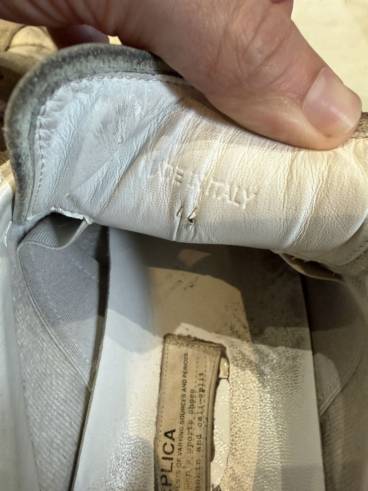Maison Margiela Maison Margiela Replica GAT White Grey Suede Size US 11 / EU 44 - 4 Thumbnail